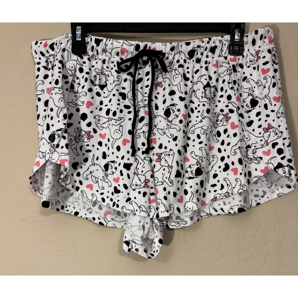 Disney 101 Dalmatians Pajama Set Women L (12-14)‎ 2pc Dogs Hearts Cute NEW - Picture 5 of 8